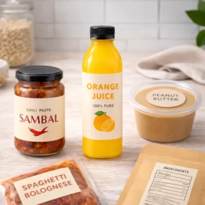 Food packaging label sticker printing for jars bottles and pouches