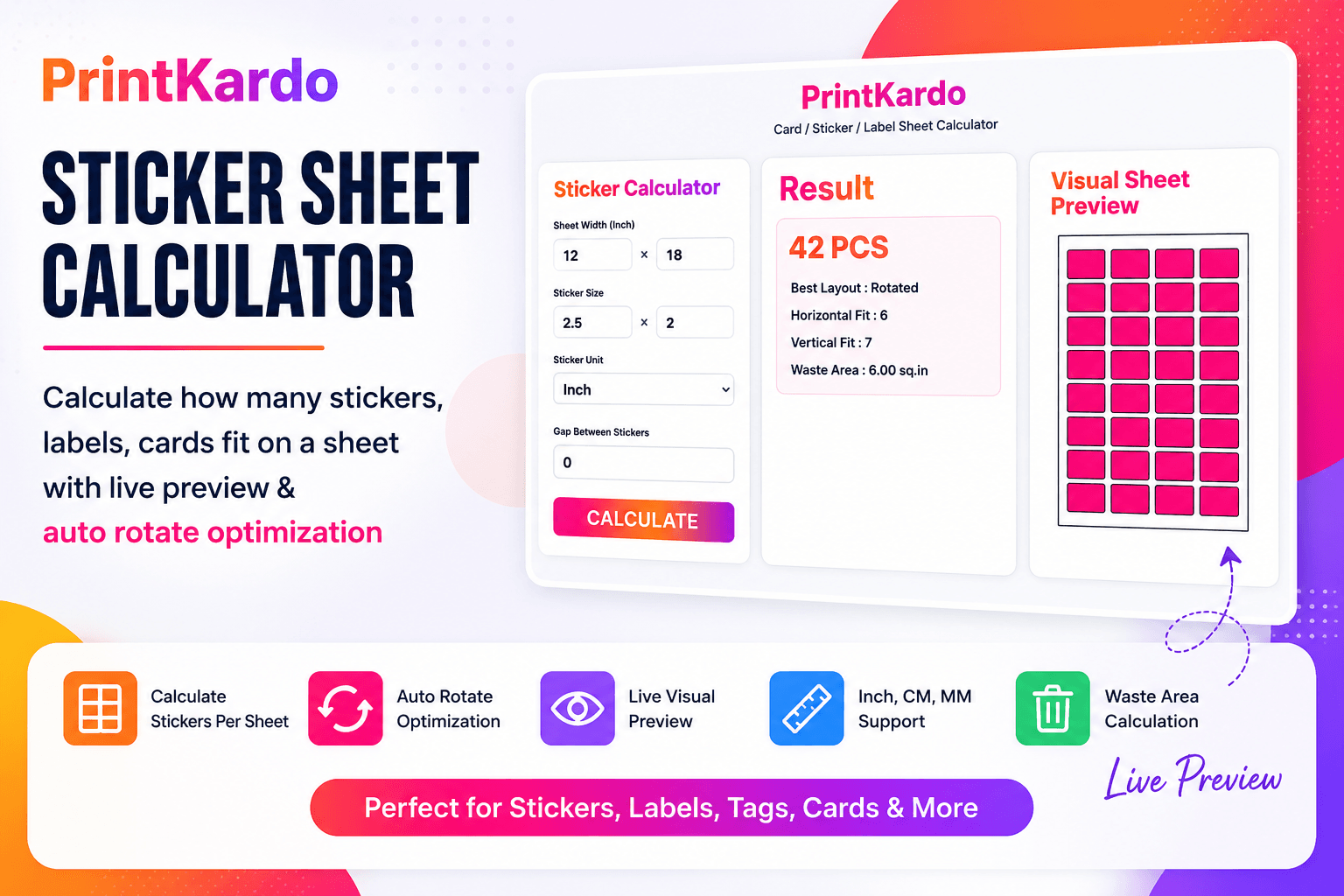 Online Sticker Sheet Calculator: How Many Stickers Fit on a Sheet?