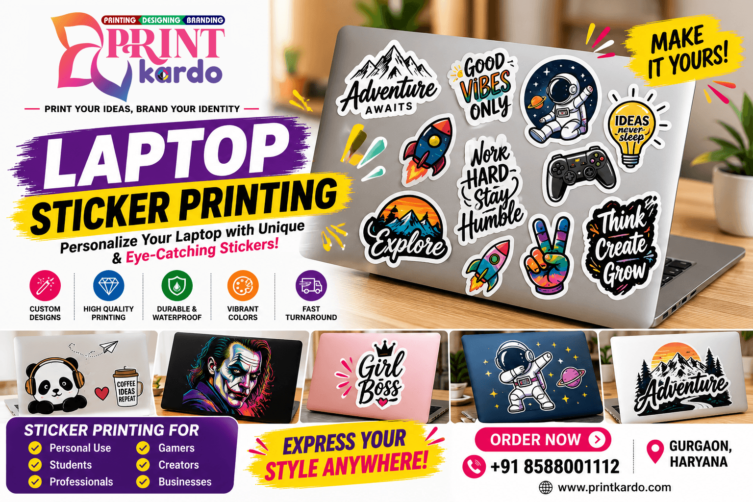 Laptop Sticker Printing in Gurgaon
